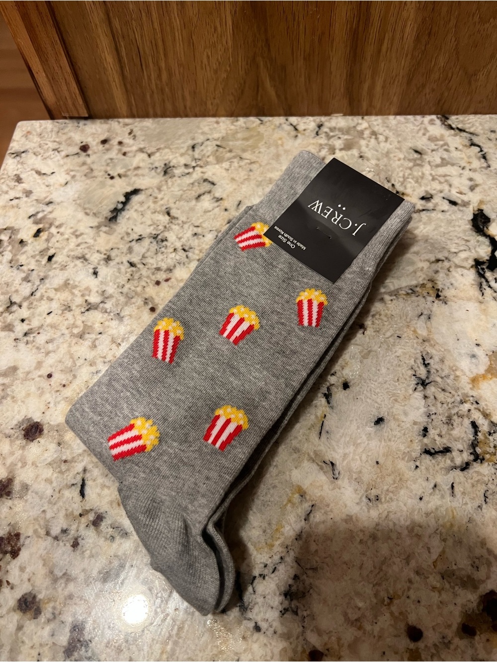 J. Crew Gray Crew Socks with Popcorn Pattern